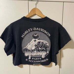 91’ Harley-Davidson Cropped Tee Size M